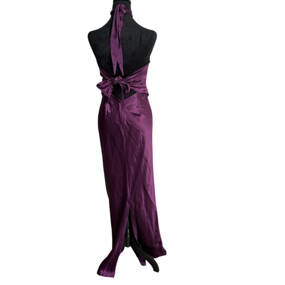 Retrofete Ester Stunning Purple Ruched Halter Maxi dress size medium - Picture 6 of 8